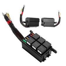 12V Fuse Relay Box Pre-Wired Fuse Relays Block Kit,6  4 Pin 40A Universal