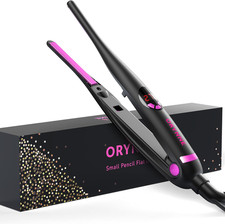 Small Flat Irons for Short Hair, 5S Ultra Fast Heat up Pencil Flat Iron, Nega...