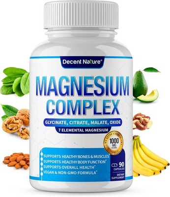 Magnesium Complex 7 Elemental Magnesium Supplement 1000mg ?C Magnesium Glycinate