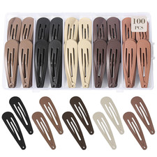 100Pcs Snap Hair Clips Hair Barrettes for Women Girls, No-Slip