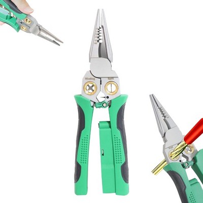 8 in 1 Wire Stripper with Voltage Tester, Pliers Green 