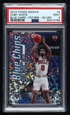 2019 Panini Mosaic Blue Chips Fast Break Silver Prizm Coby White PSA 9 MINT ow1