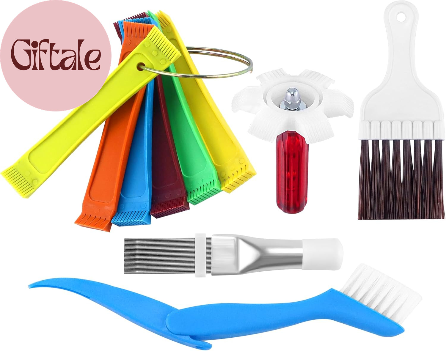 5 PCS Air Conditioner Fin Cleaner Set Include 3 Different Air Conditioner Conden