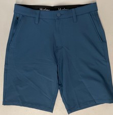 HURLEY Men's Hybrid Walk Shorts BLUE Water Repellent 30 Stretch 9.75" Inseam Exc