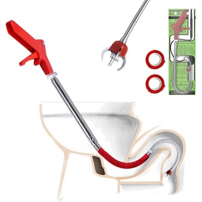 High Pressure Hand Power Drain Toilet Plug Sink Plunger Tool Cleaner wiht 4 a...