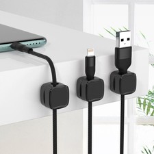 6 Pack Magnetic Cable Clips Cord Holder Under Desk Wire Organizer Adjustable