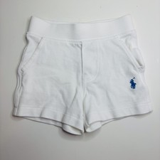 Ralph Lauren Embroidered Pony Logo Side White Relaxed Shorts Size 6M