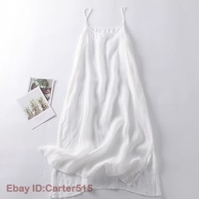Women Sheer Slip Dress Extender Petticoat Camisoles Cotton Full Long Slip Dress