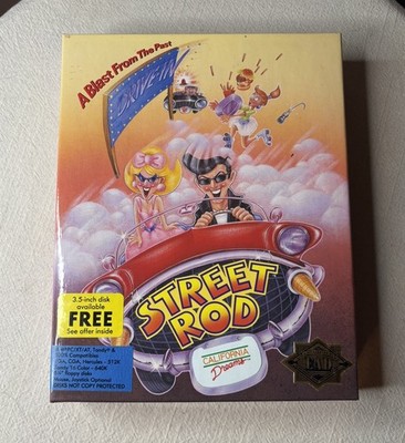 VINTAGE RARE Street Rod IBM PC Tandy Game 1989 Logical Design w Box & Manual NC