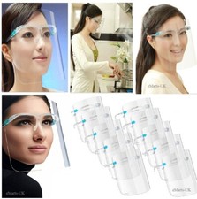 🔥30 x Clear Face Shield With Glass Anti Fog Safety Visor Goggles Glass Shield🔥