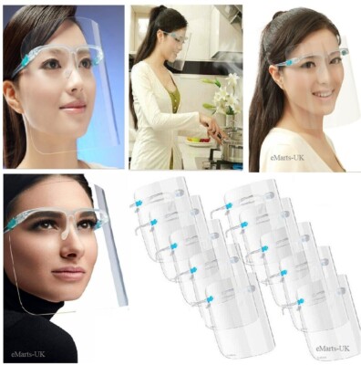  5x klarer Gesichtsschutz mit Glas beschlagnahmt Sicherheitsvisier Brille Glasschild  