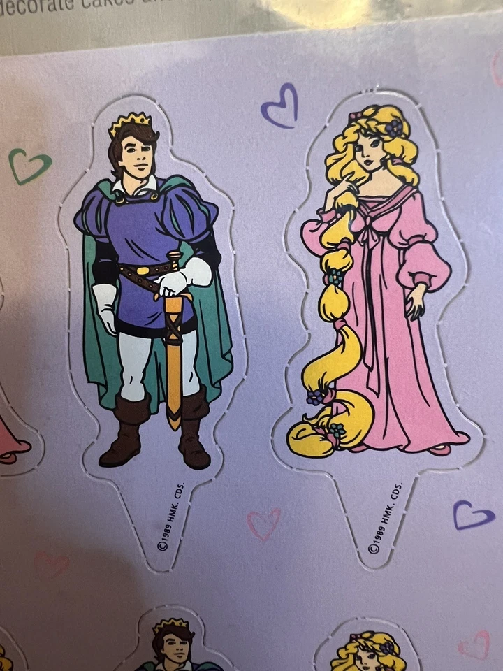 Vintage 1989 Hallmark 24 Cupcake Toppers Príncipe y Princesa ☼ Cartulina Nuevo de Lote Antiguo Foto 2 de 3