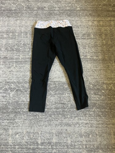 Women’s XL Pink By Victorias Secret V Leggings Leopard Print Black Q7 - 第 5/8 張圖片