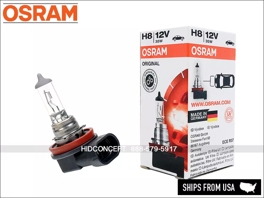 Osram H8 Original Line OEM Halogen Fog Headlight Bulb, 64212, Pack of 1