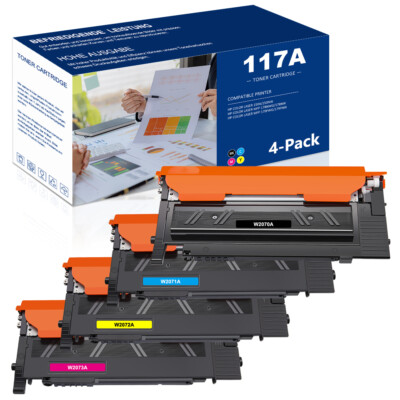 4 XXL TONER HP 117A W2070A für HP Color Laser MFP 179fwg 179fnw 178nw Mit Chip