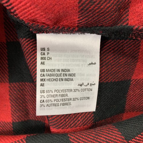 Club Room Mens Flannel Plaid Long Sleeve Pajama Button Down Shirt Red S - Picture 3 of 4