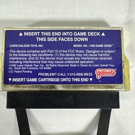 NES Game Genie Video Game Enhancer Nintendo Galoob 6S1