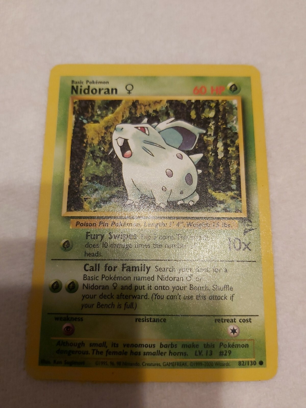 Pokemon Base Set 2 82/130 Nidoran Common Mint