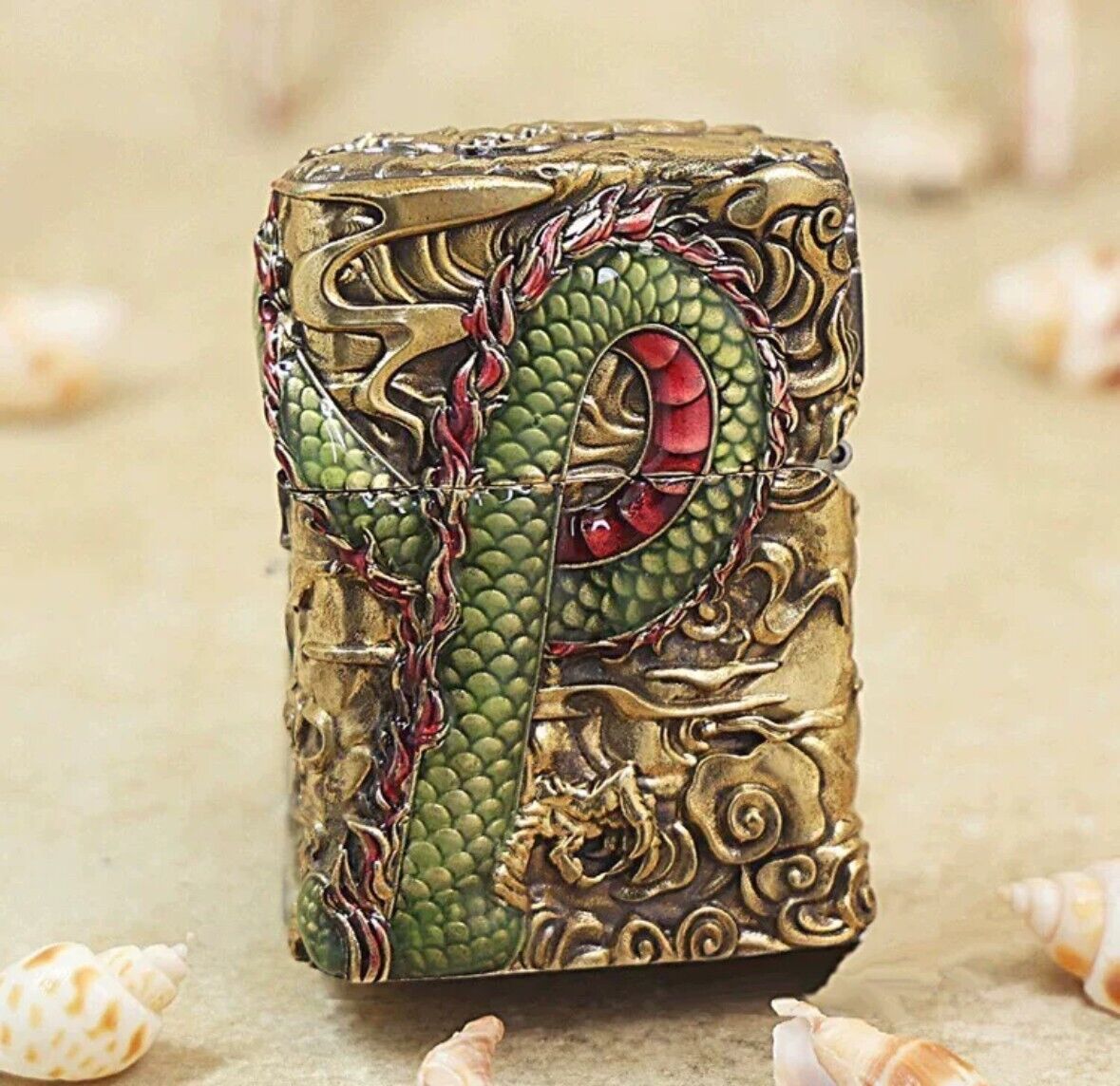 New Zippo oil Lighter dragon gold red green with box | eBay New Zippo oil Lighter dragon gold red green with box | eBay