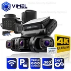 Dash Camera 4K 3 Channels 128GB WIFI 360 Car Security Parking Radar Hardwired