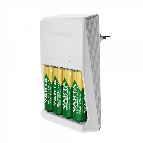 VARTA 57657 Plug Charger 4 Aa Batteries Included 2100mAh Smart Switch