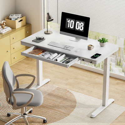 FLEXISPOT 48'' Standing Desk Height Adjustable Home Office Computer Desk Drawer