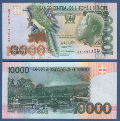 St. THOMAS & PRINCE 10000 Dobras 2013  UNC  P.66 d