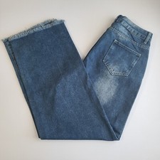 NWT Boutique High Waisted Wide Leg Jeans Women's Size Medium Blue Denim New