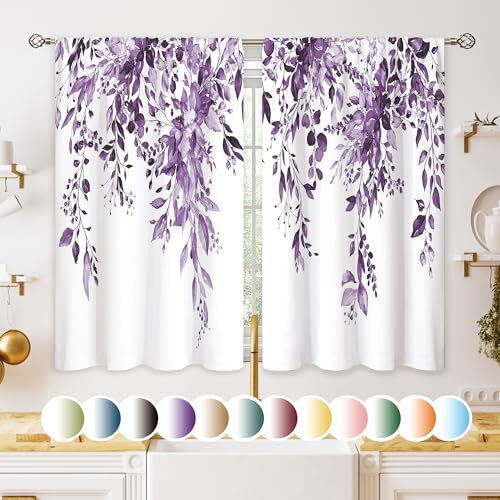 Eucalyptus Botanical Leaves Purple Floral 27.5Wx39H A Eucalyptus Purple - Picture 1 of 6