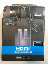 Kimtabo 100ft HDMI 4K Fiber Optic Active Cable High Speed Ultra HD