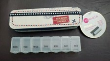 Miamica Air Mail Travel Pill Case w/7 Days Organizer Designer/Fashion, Map, New