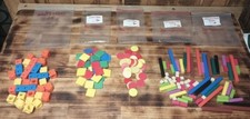 CUISENAIRE Multi Link Plastic Rods Cubes Squares Circle Teaching COUNTER 190 Lot
