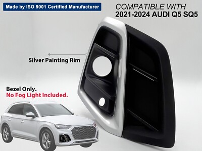 2021 - 2024 Audi Q5 SQ5 Fog Light Bezel With Silver Rim Passenger Side AU1039162