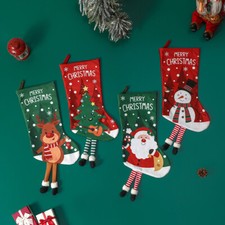 Christmas Home Decoration Pendant Socks Santa/Tree/Snowman/Rudolf