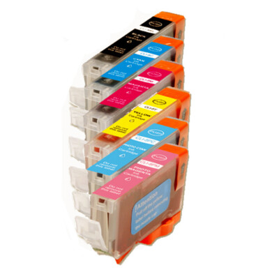 6 PK Ink Cartridges + CHIP works for Canon CLI-8 iP6600D iP6700D