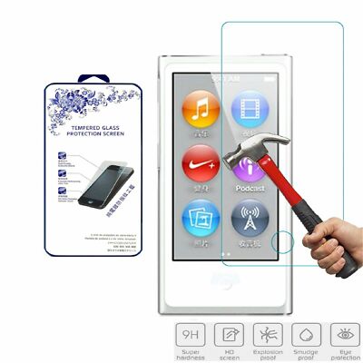 2PCS Premium Tempered Glass Screen Protector for iPod Nano 7&8th Generation 16GB