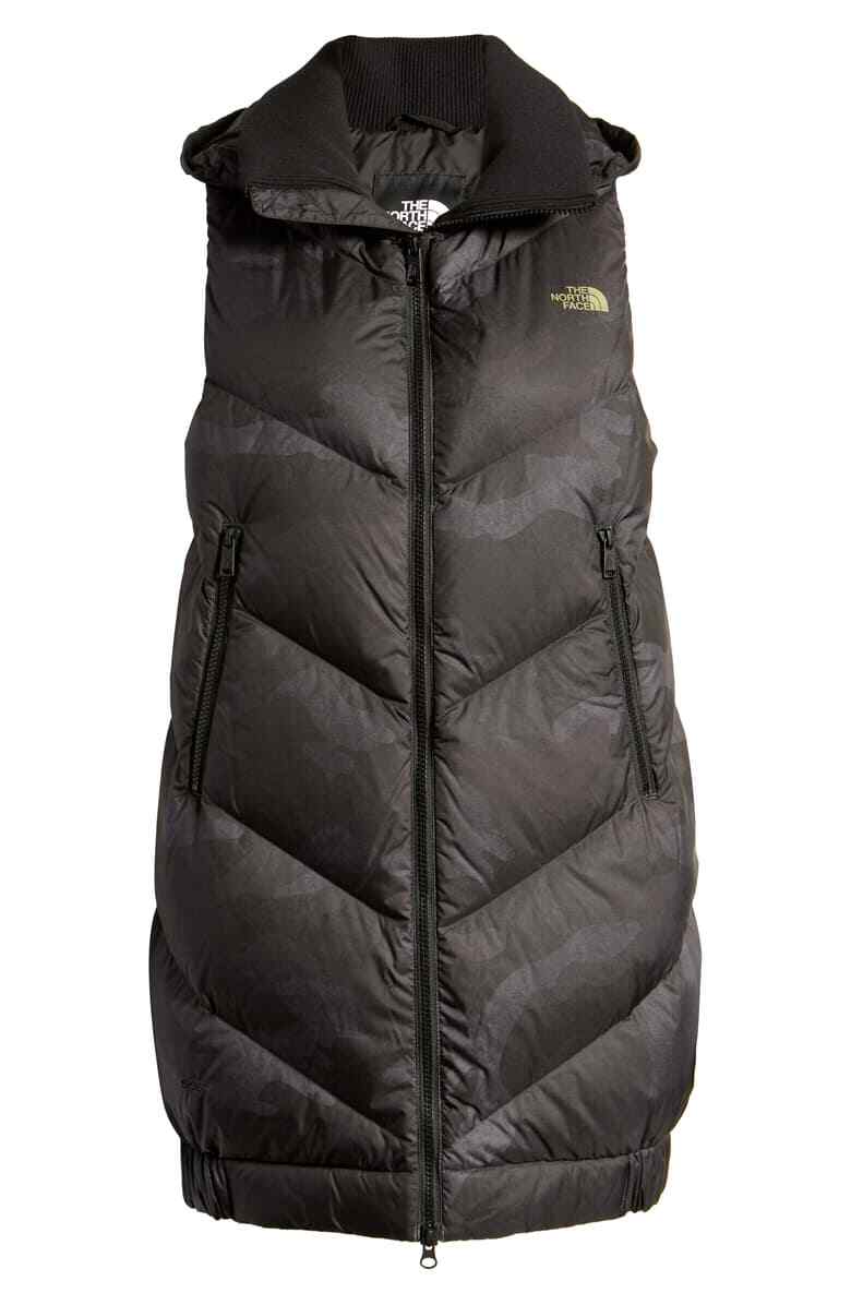 north face womens long vest