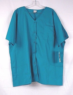 Barco 3-Pocket Short Sleeve V-Neck Scrub Top Teal  Size 3XL SG119X  645R
