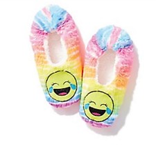 NWT Justice Girl Emoji Slippers Tears of Joy Girls Sizes XS, S, M Super Soft NEW