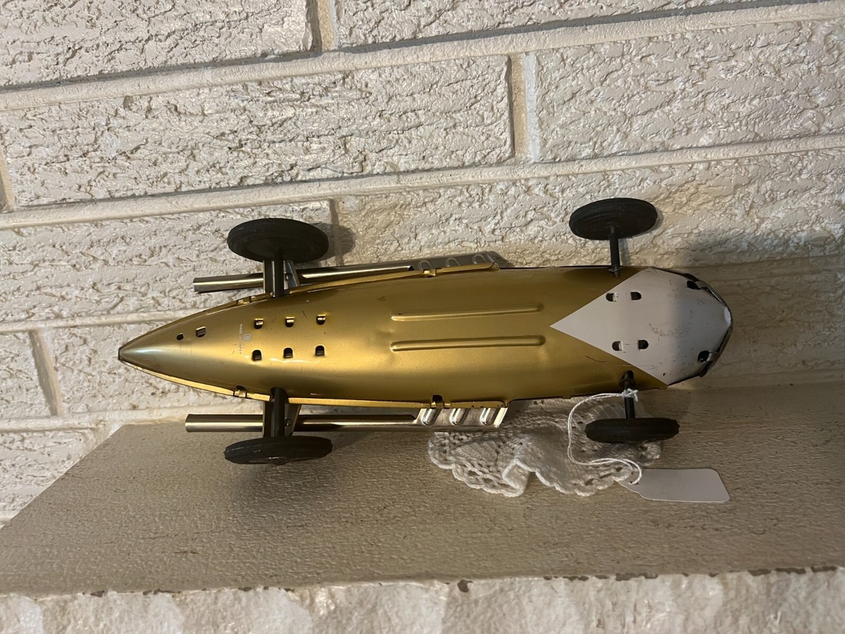 ブリキ GoldenJetミニカー アンティーク ゴールデンジェット VINTAGE TIN GOLDEN-JET RACER CAR #18 BANDAI MADE IN JAPAN w