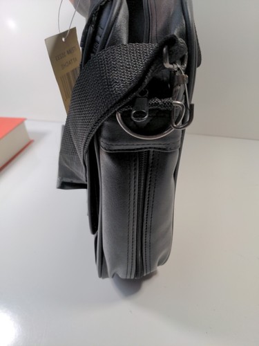 Soft Side Attache / Brief Case with Strap - Zip Around with Pockets Black - Picture 5 of 8