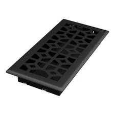 Templar Style Black Iron Floor Register - Multiple Sizes