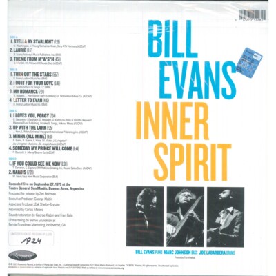 Bill Evans 2 Lp Vinyl Inner Spirit The 1979 Concert Resonance