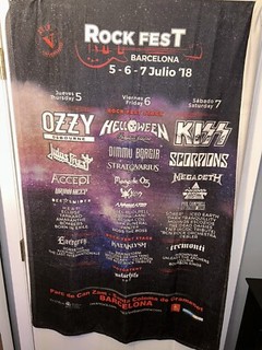 Rockfest Barcelona unused Concert Promo Beach towel_Kiss_Priest_Ozzy_Stryper