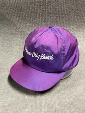 Vintage Panama City Beach Cap Hat Adult Purple Satin Sheen Snapback