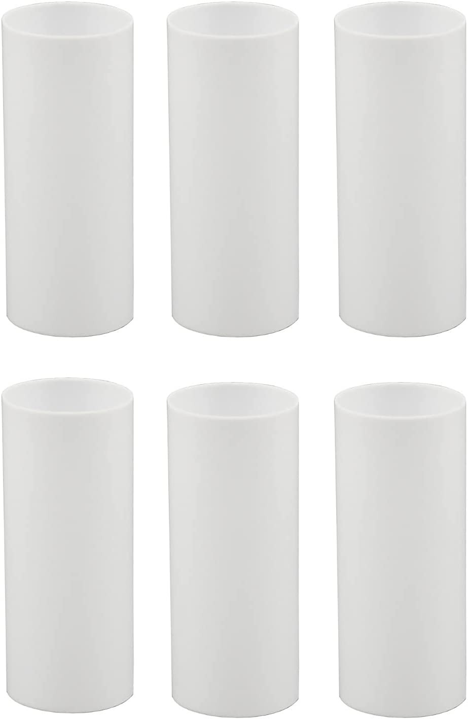 Creative Hobbies Set of 6, 3 Inch Tall White Plastic Candle Covers Sleeves Chand