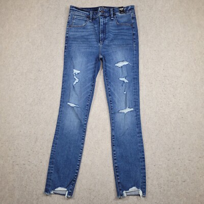 NWT Abercrombie Fitch Simone High Rise Ankle Jeans Womens 2s Medium Wash Blue