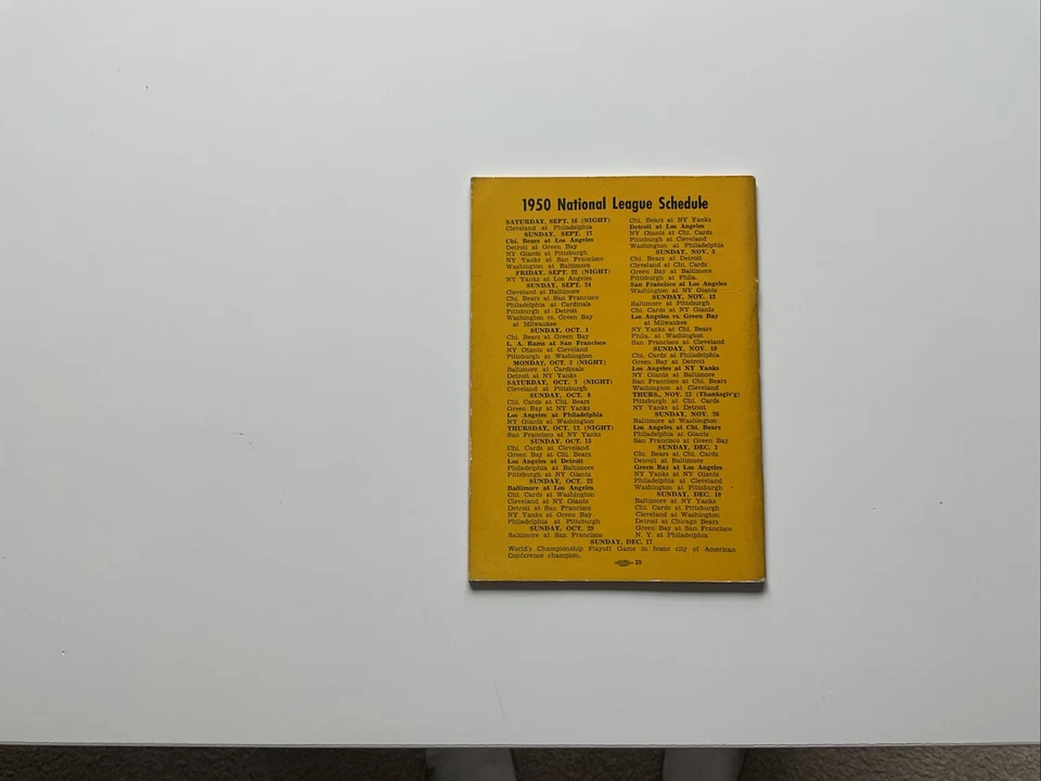 1950 Vintage Los Angeles Rams Official Press, Radio Television Guide, Football - Image 2 of 4