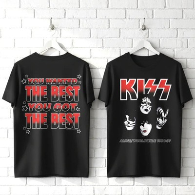 Kiss You Wanted the Best Men's T Shirt Alive worldwide Tour 1996 Rock Band