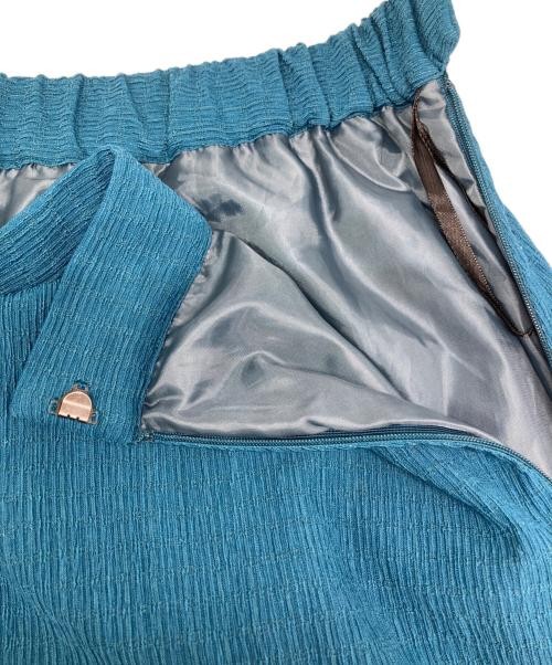 Ameri Crepe Volume Gather Skirt Blue Polyester Us… - image 7